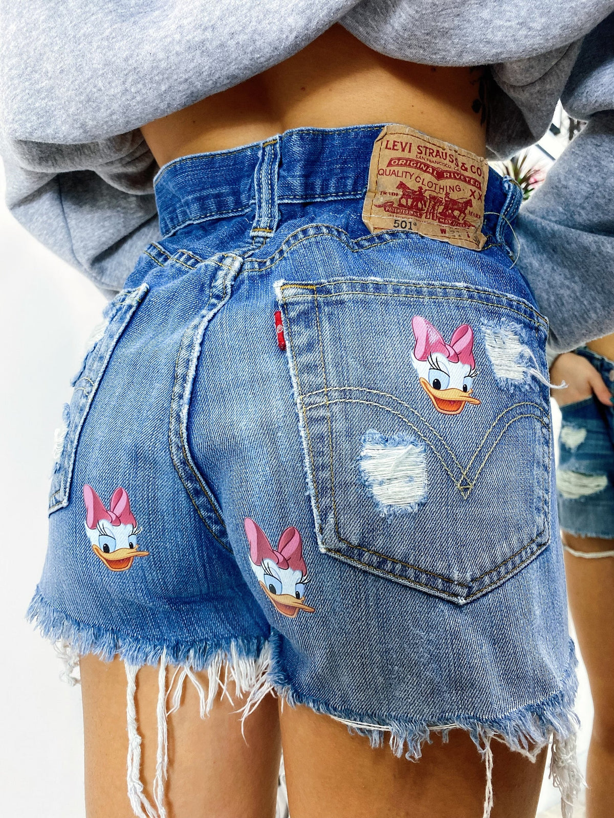 Short Levi’s Vintage con stampa Paperina sfrangiato