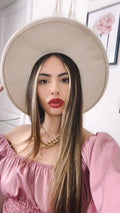 Cappello beige fascia zebrata