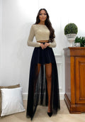 Top con perle nude