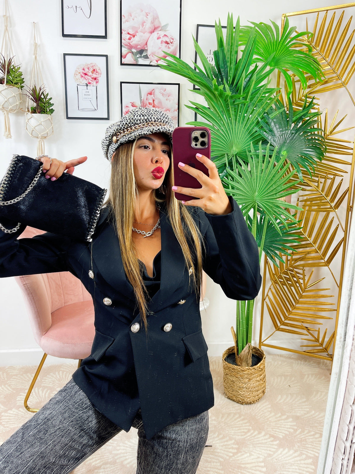 Blazer con bottoni Nero