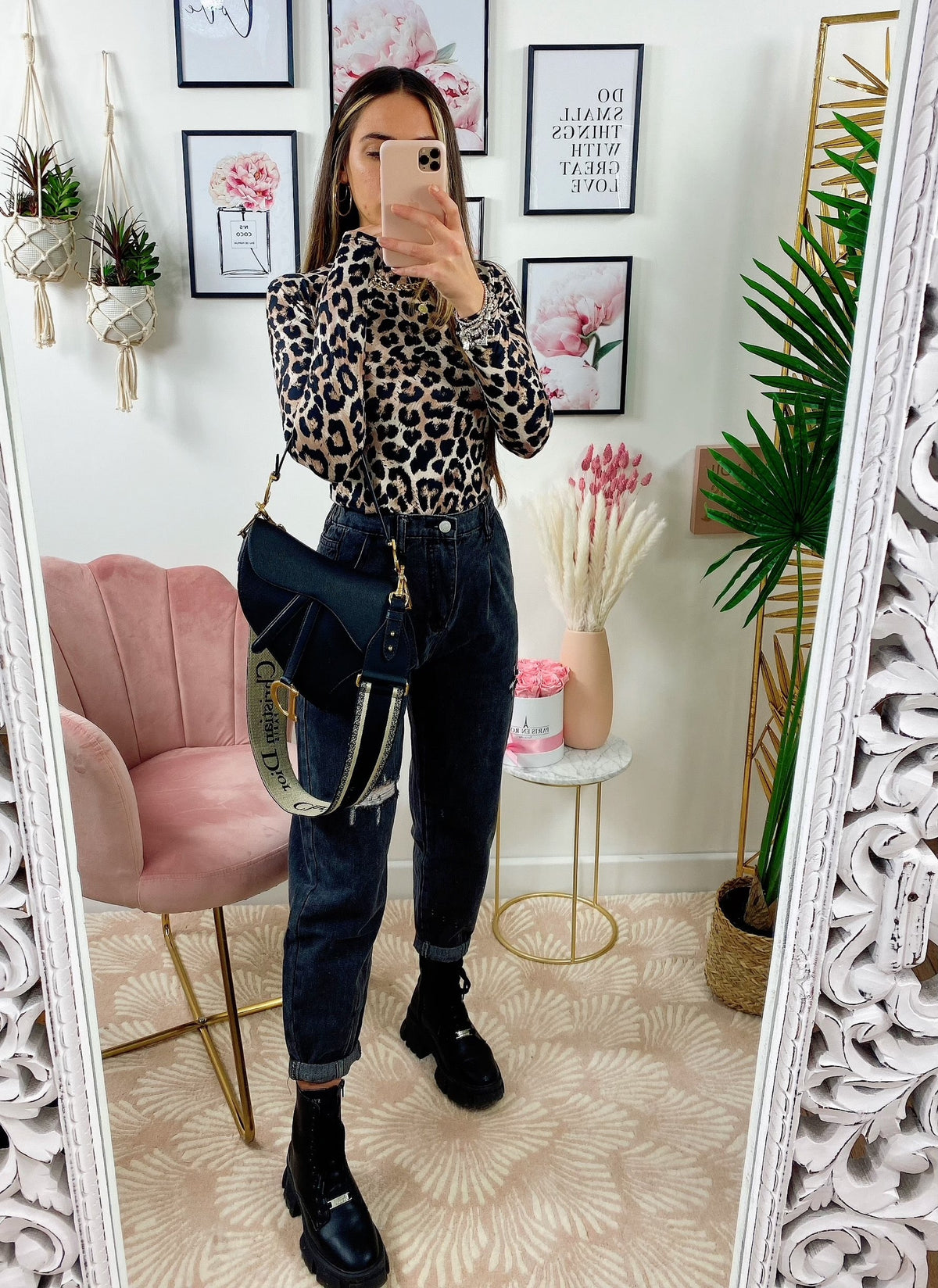 Jeans Boyfriend Grigio/Nero
