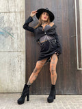 Top con strass nero
