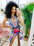 Tutina a fiori con maxi gonna