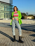 Blazer verde fluo con cintura
