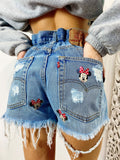 Short Levi’s Vintage stampa topolina con strappi