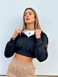 T-shirt più felpa crop