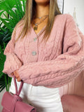 Maglione top quality rosa con gioiello in strass