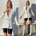 Blazer bianco con cintura