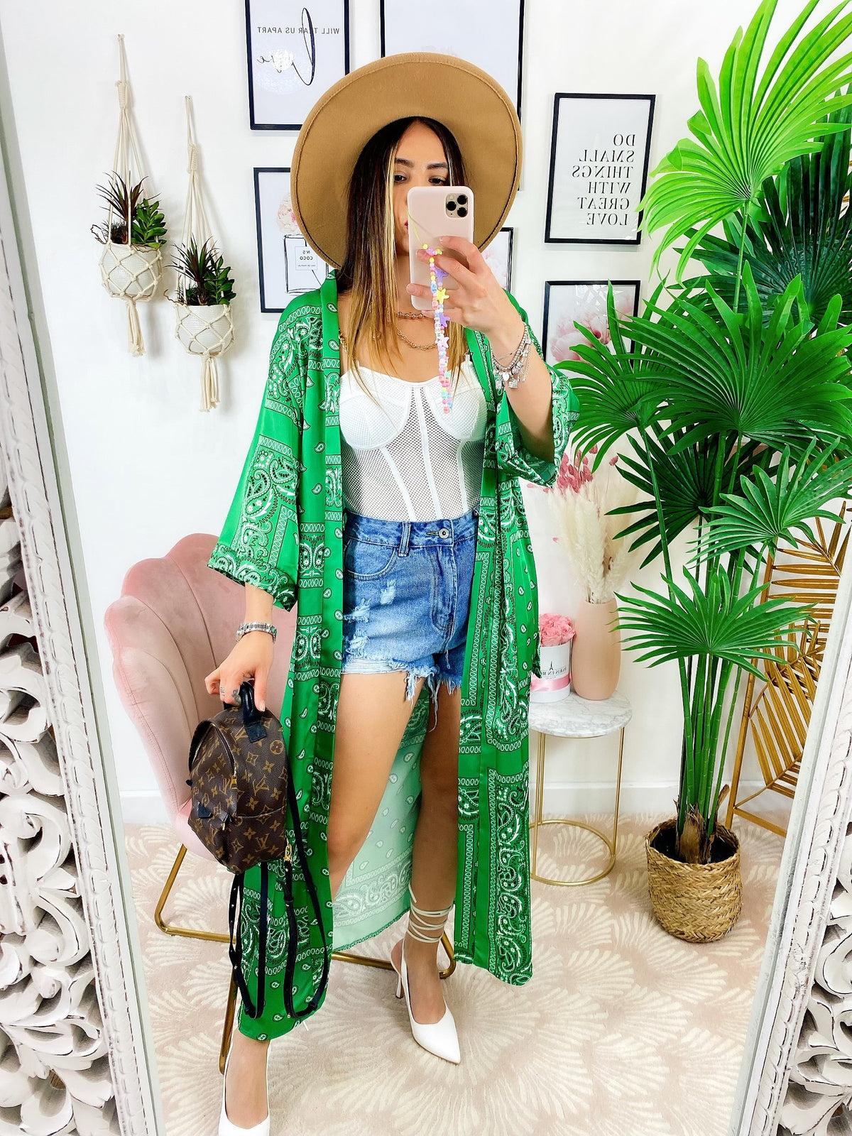 Kimono stampa bandana Verde