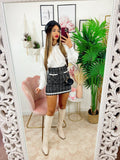 Gonna in tweed nera