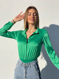 Body camicia verde smeraldo