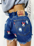 Short Levi’s Vintage con stampa topolina e strappi
