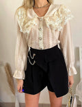 Camicia in pizzo beige