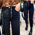 Jeans con borchie Nero