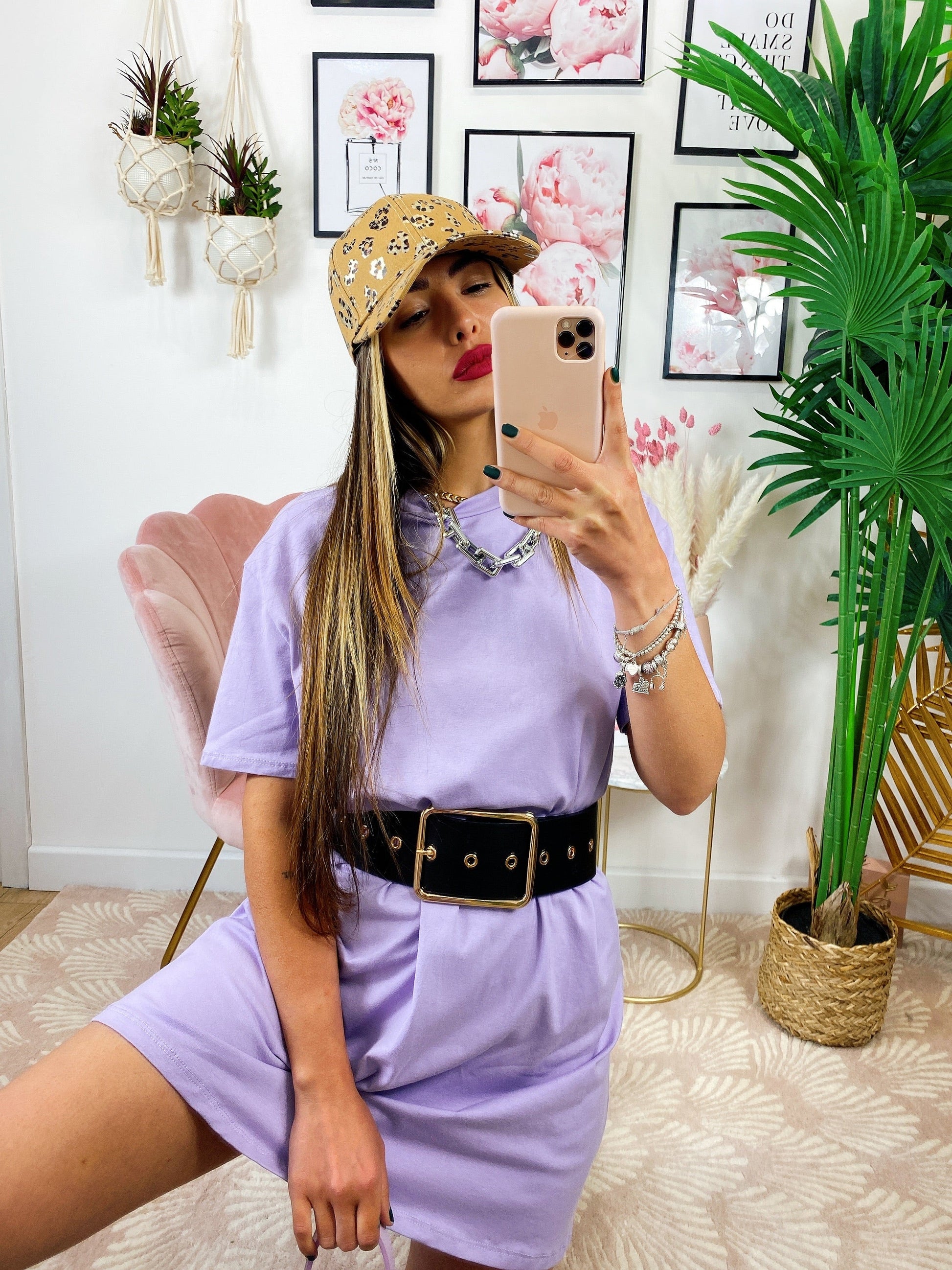 Maxi maglia con catena argento