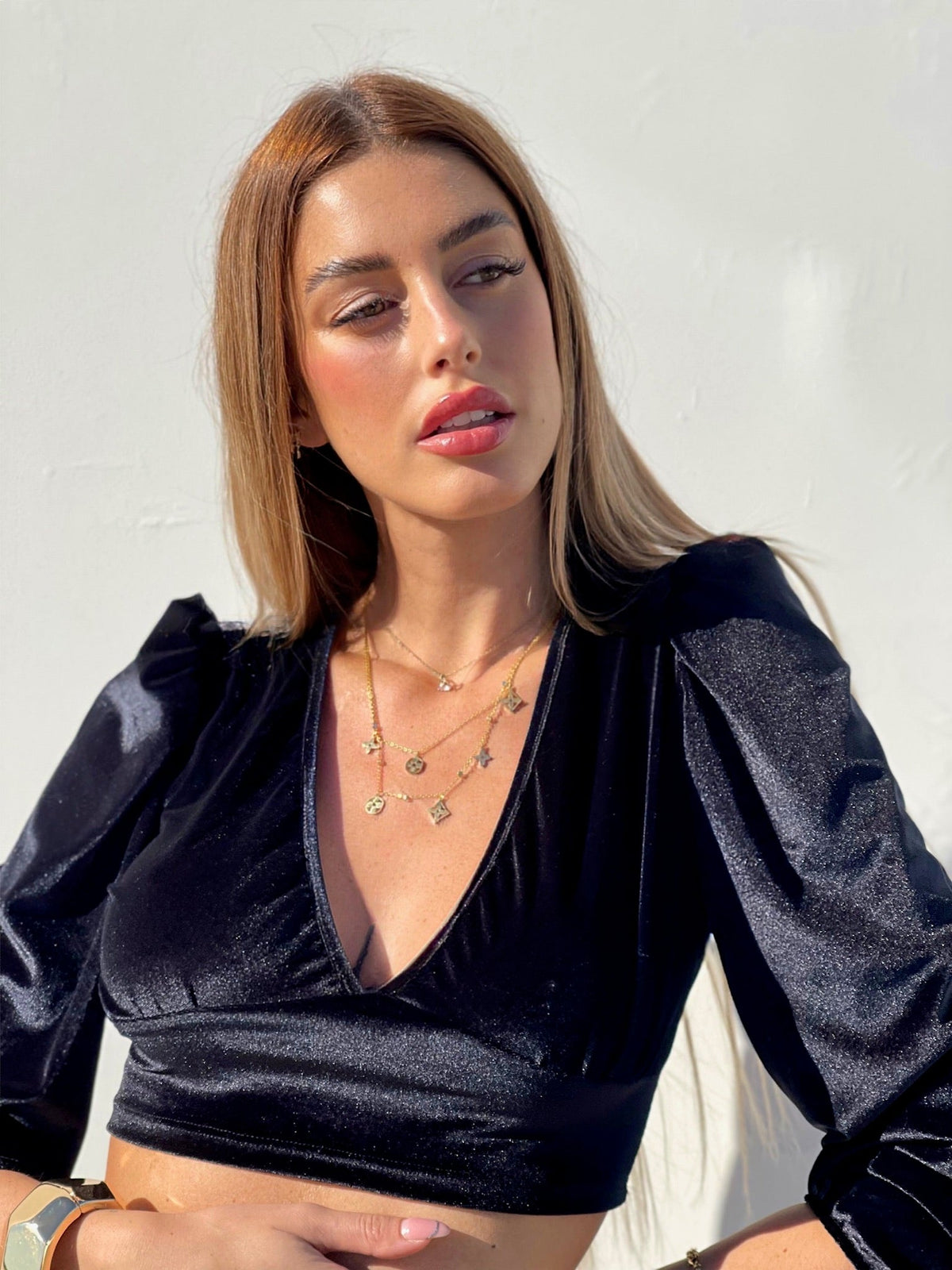 Collana doppia gold con charm
