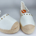 Espadrillas platform basso con borchie white