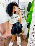 T-shirt con ciglia e strass
