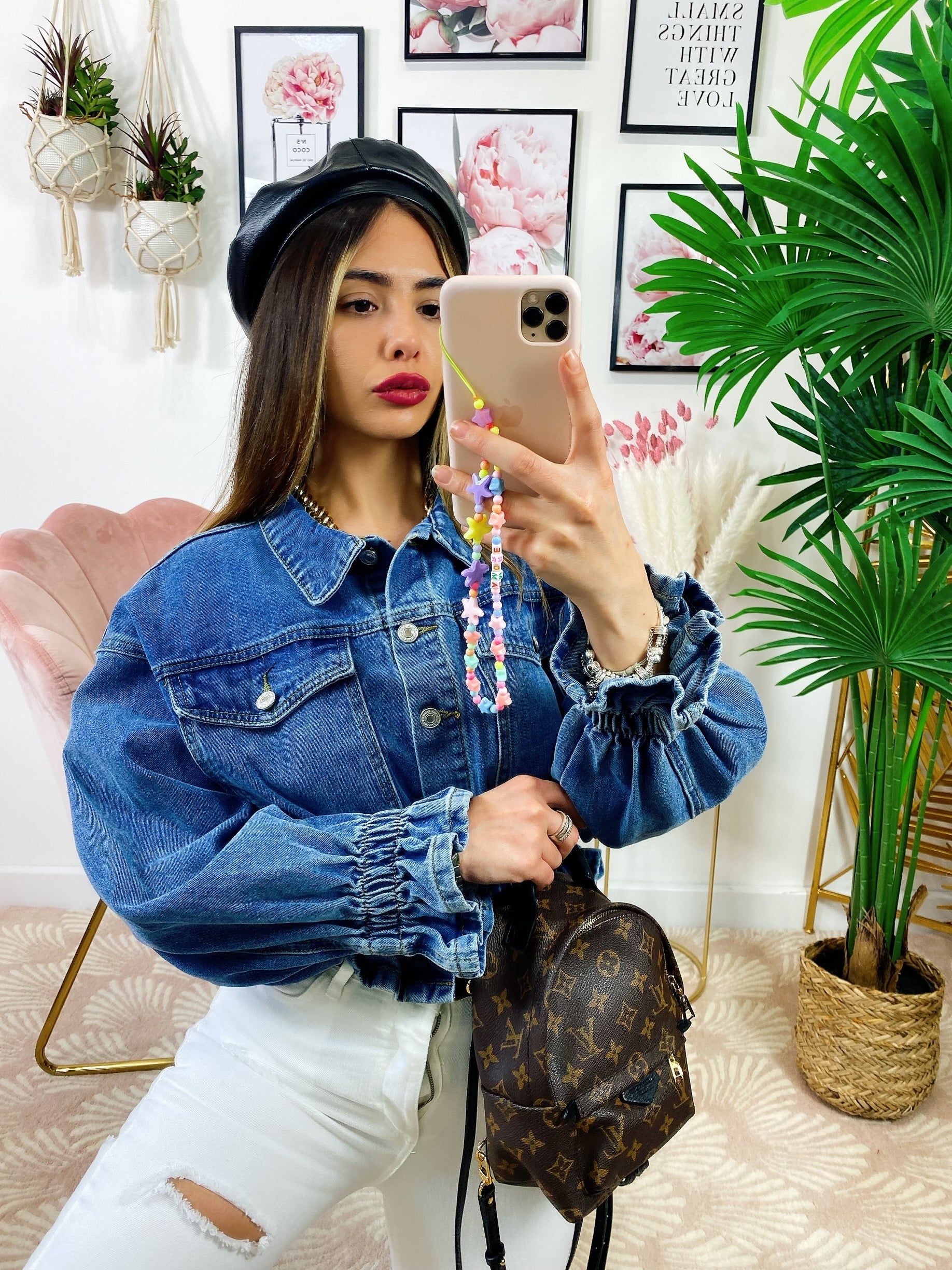 Giacca di jeans con elastico