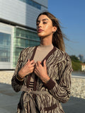 Cardigan in lurex zebrato choco gold