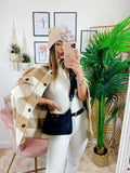 Giacca a quadri Beige con tasche