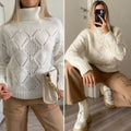 Pull bianco a collo alto