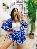 Completo giacca e pantalone cuori blu