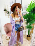 Kimono effetto bandana lilla