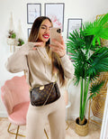 Completo Maglia e pantalone quality beige con cappuccio
