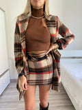 Gonna in tweed Camel red