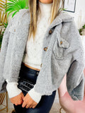 Cappotto corto Teddy grigio