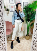 Giacca di jeans con borchie