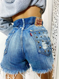 Short Levi’s Vintage con Borchie e dettagli Argento