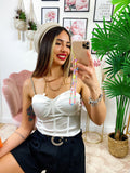 Top con catena in strass