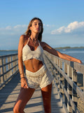Completo crochet top e short