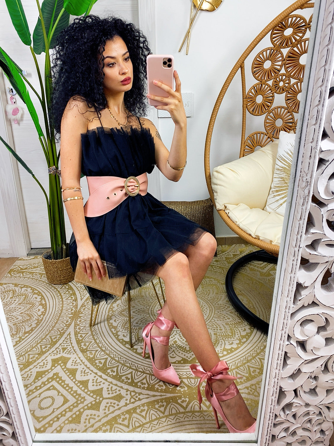 Abito in tulle nero Venere