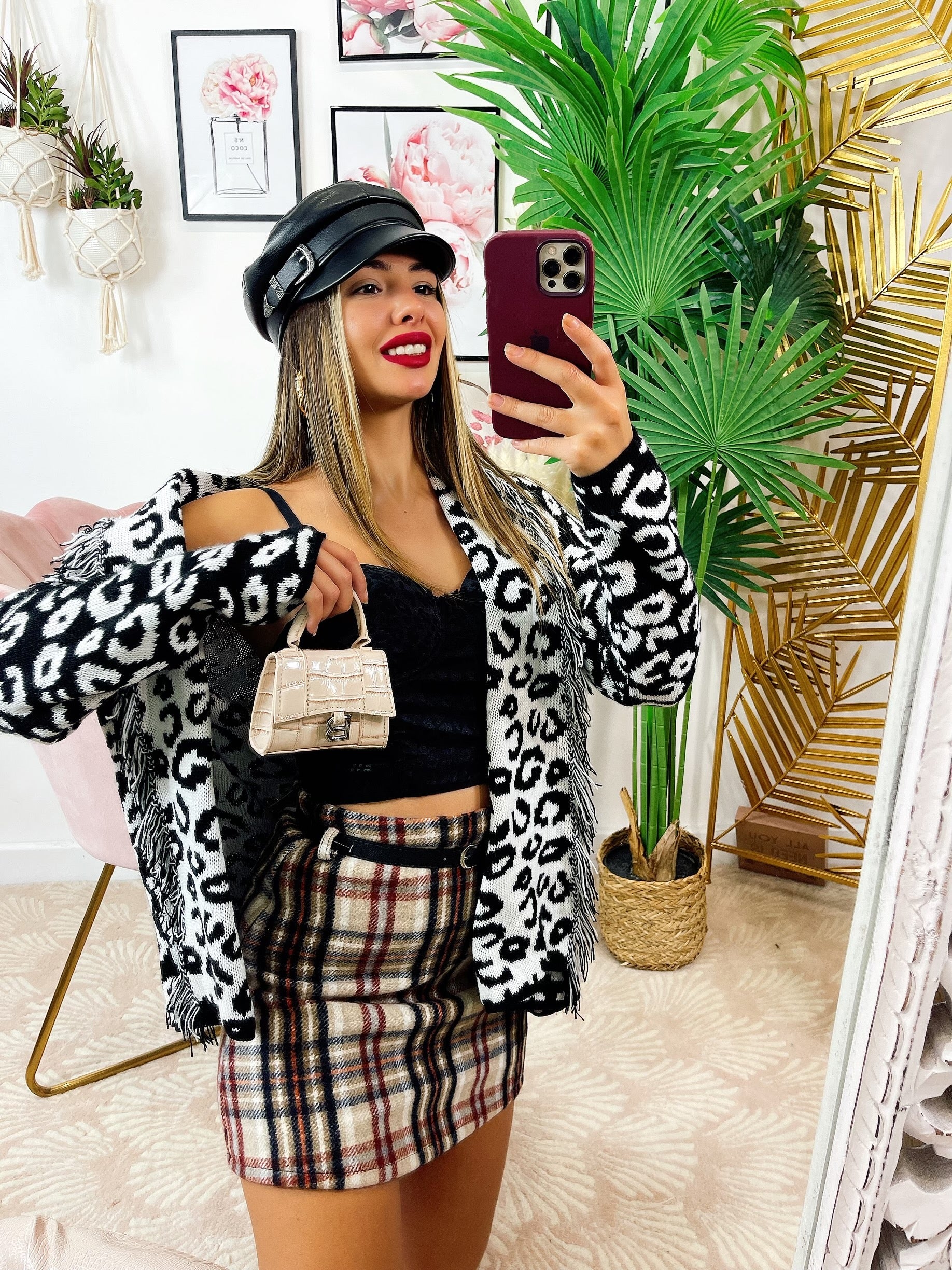 Cardigan maculato nero