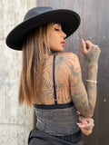 Top con strass nero