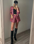 Completo giacca e Short maculato Fuxia