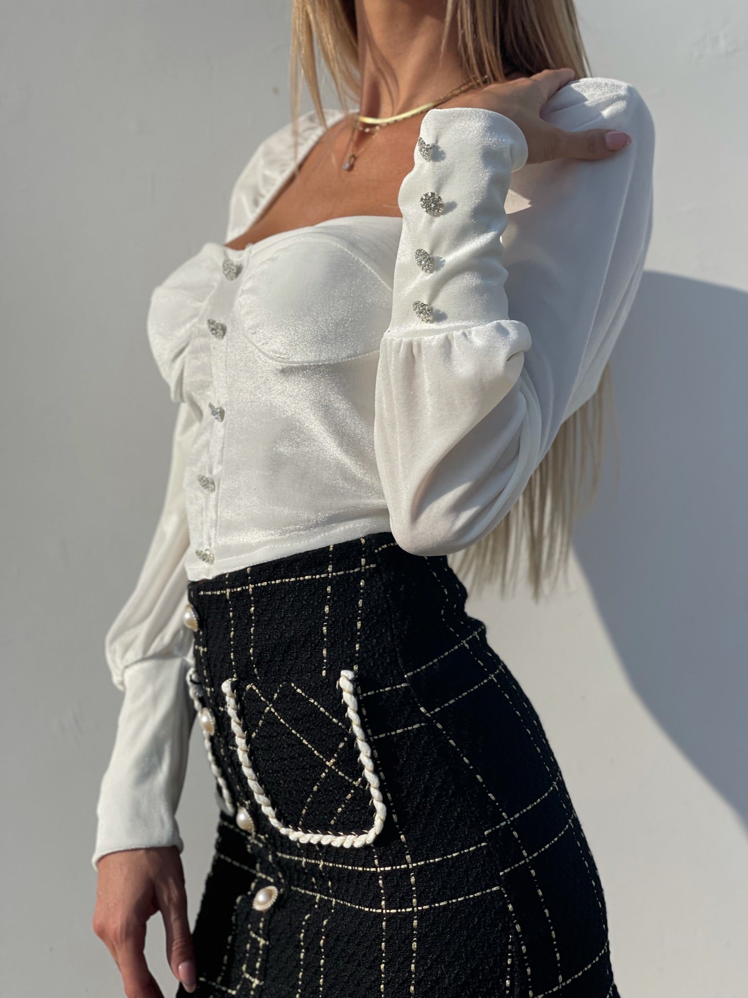 Maglia in ciniglia bianco