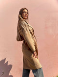 Cappotto lungo Camel con cintura