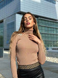Maglioncino Camel con bottoni
