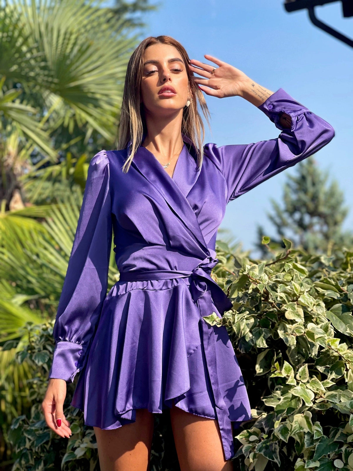 Abito in raso purple
