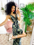 Abito Afrodite con fiori Green