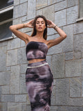 Completo top e gonna in tulle fumè
