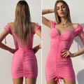 Abito rosa barbie con arricciatura