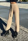 Pantalone di lana ampio beige
