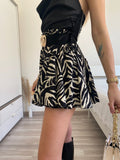 Gonna a ruota animalier bianca e nera