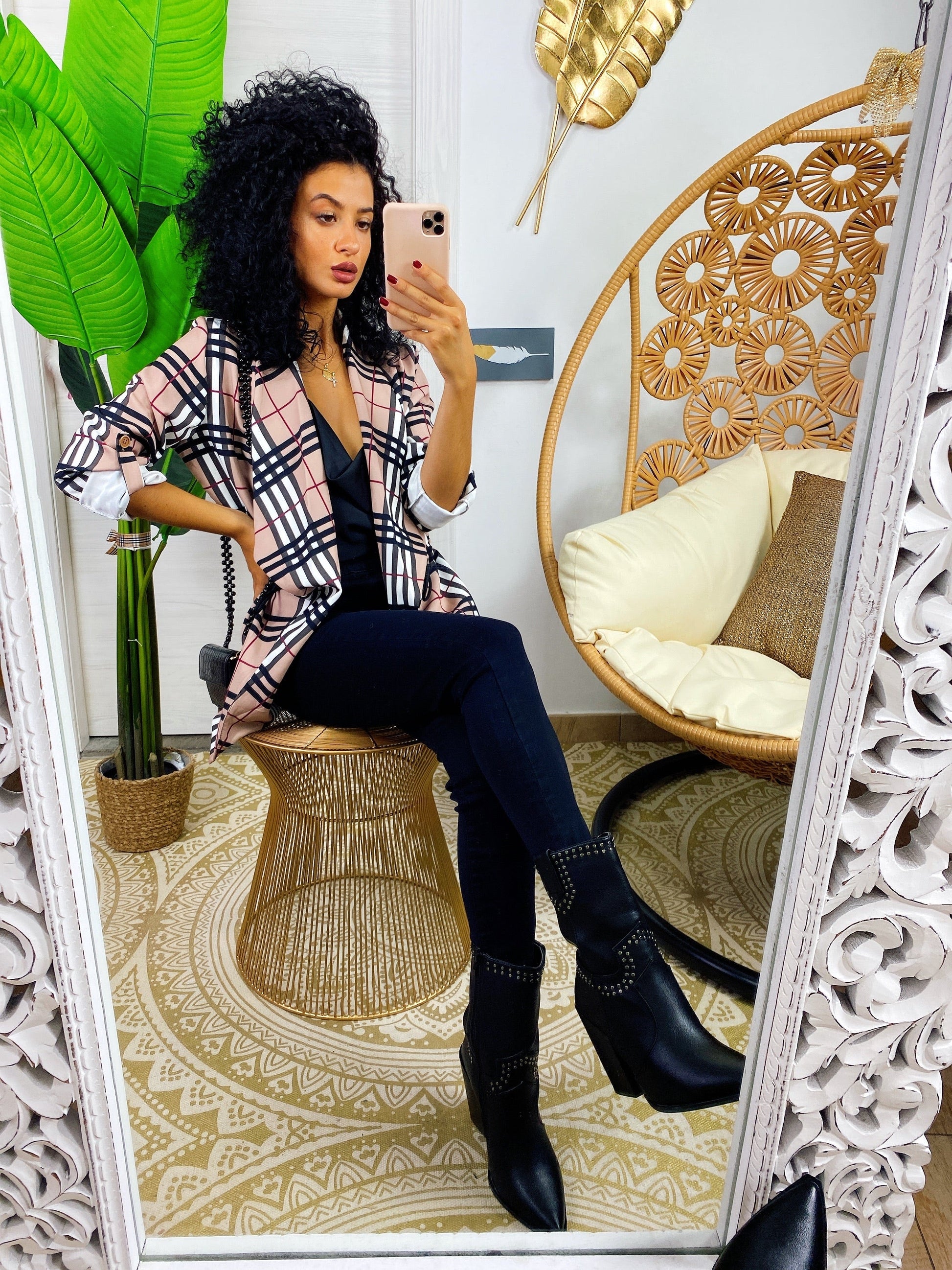 Giacca Tartan con elastico