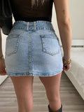 Mini in jeans con cintura